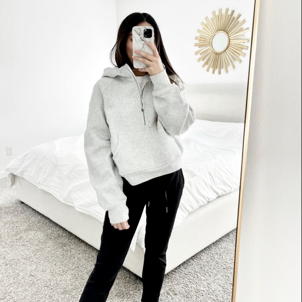 Lululemon Scuba Oversized 1/2 Half-Zip Hoodie Sweater- Heathered Core Light Grey